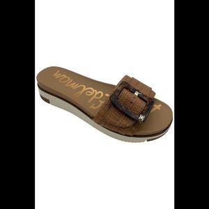 Sam Edelman Women's Ariane Platform Buckle Slide Cuoio Woven - Medium